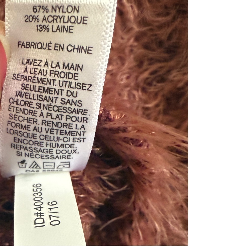 Cropped Mock Orange Neck Wool Sweater Size Medium - Picture 8 of 10